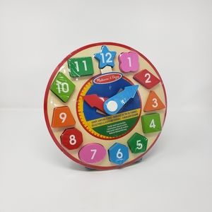 Melissa & Doug Brand New Unopened Wooden Toy Shape Sorting Clock Montessori